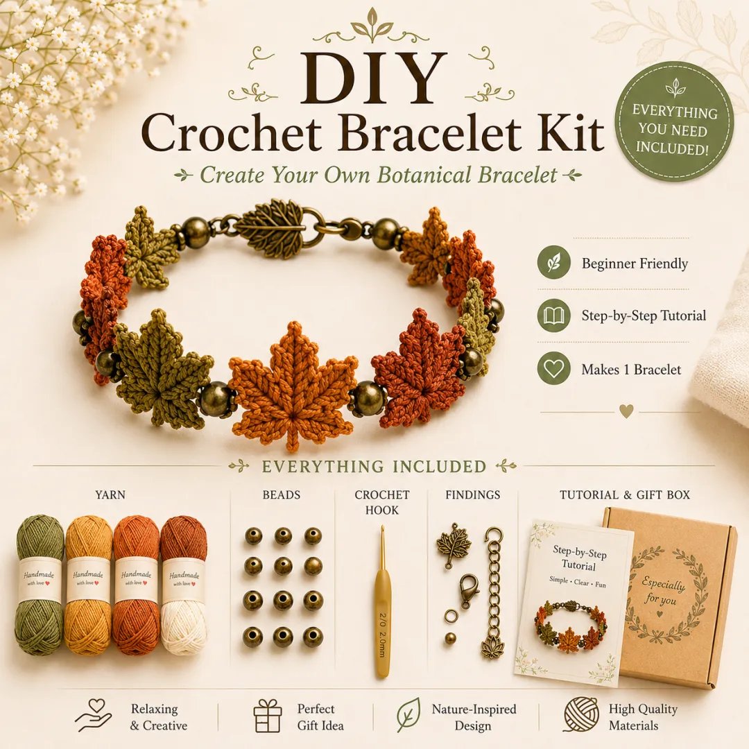 Handgemaakte Bloemen Armband DIY Set – Creatief & Ontspannend 🌸🦋✨