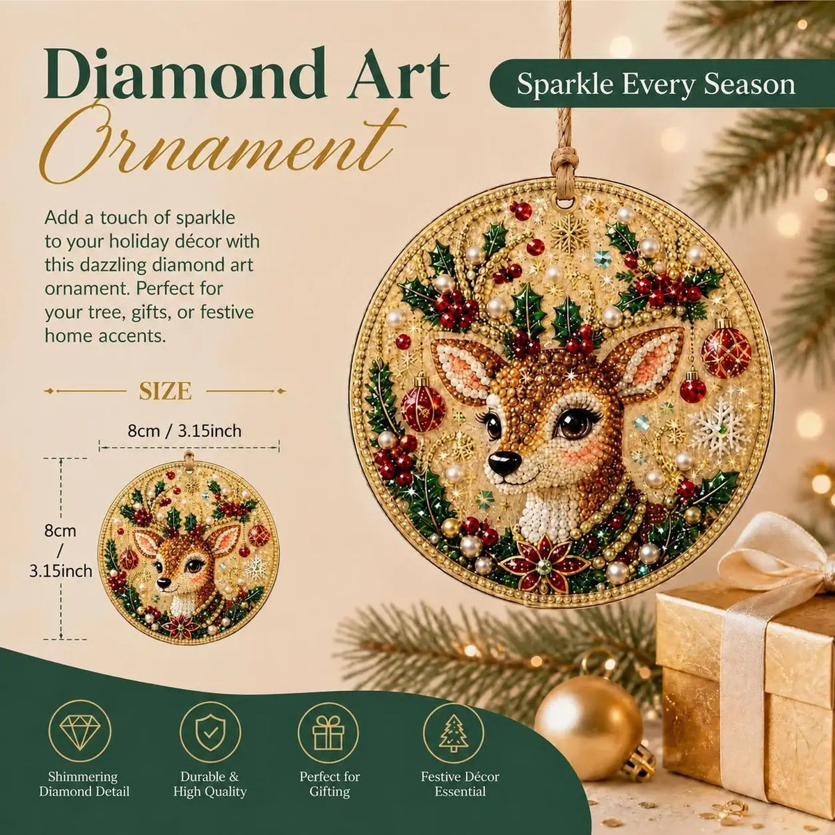 🎄💎 DIY Kerst Diamond Painting – Maak 6 Sprankelende Kersthangers!