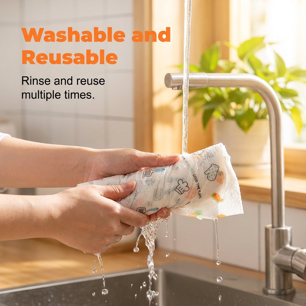 🔥 Rol met 50 stuks herbruikbare poetsdoekjes – Wassen, hergebruiken en meer schoonmaken voor minder geld 🌿