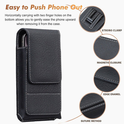 ⚡Grote korting | Heupriem-telefoonhoesje 📱 Leren holster met meerdere vakken en kaarthouder