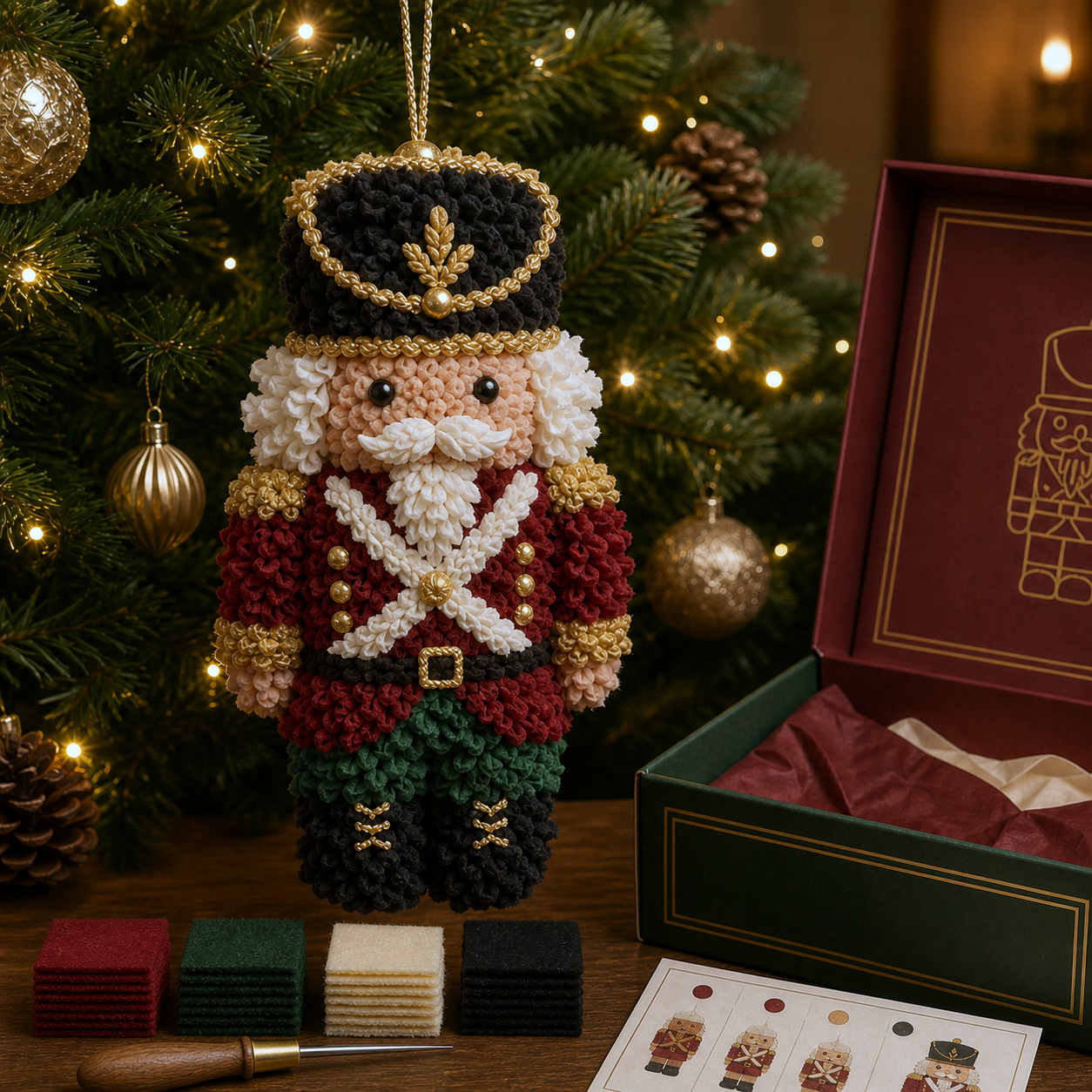 🎄🧵 Stikje voor stikje — DIY-set voor een 3D-kerstbal van stof