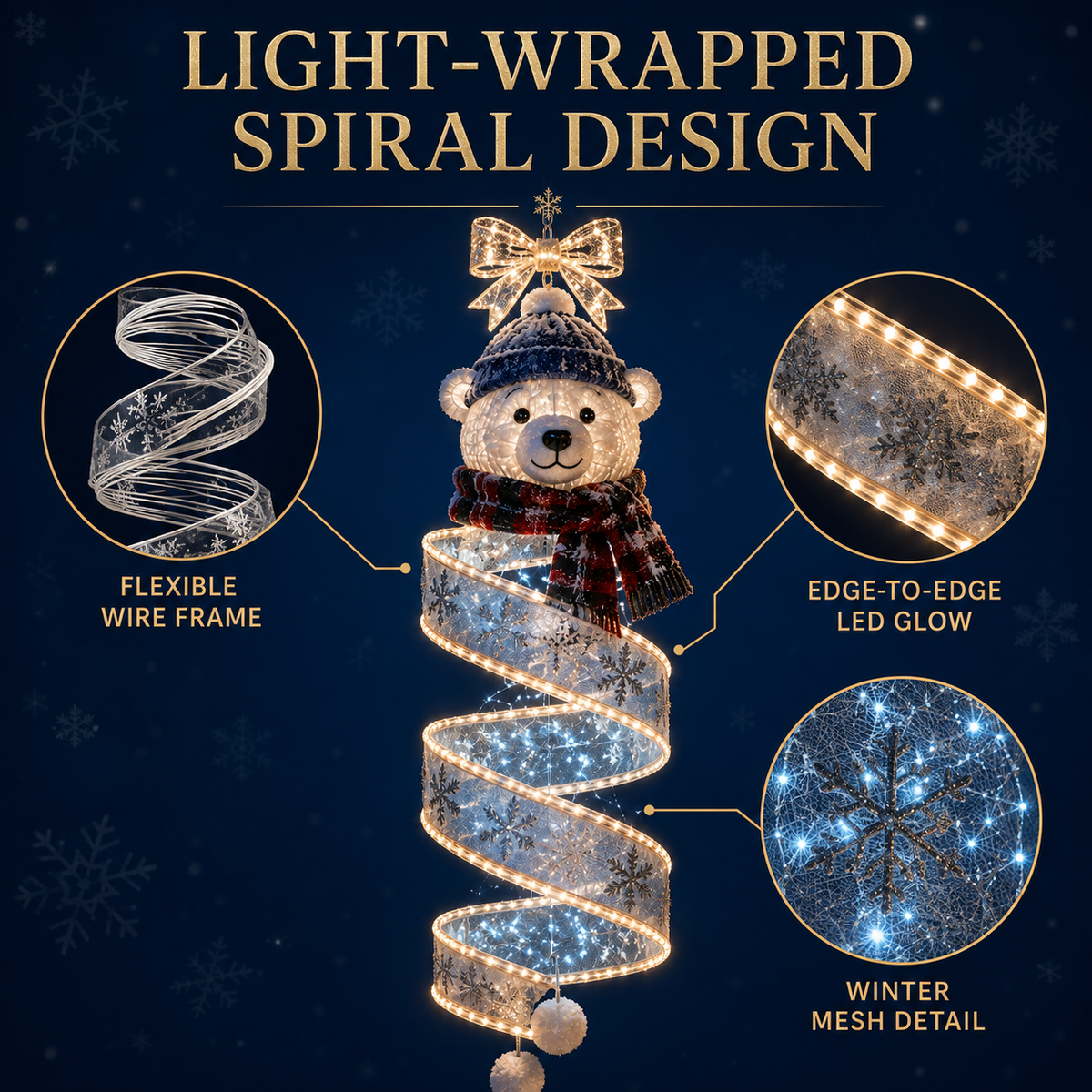 🎄Kerstmagie collectie LED-lichtslingers in spiraalvorm