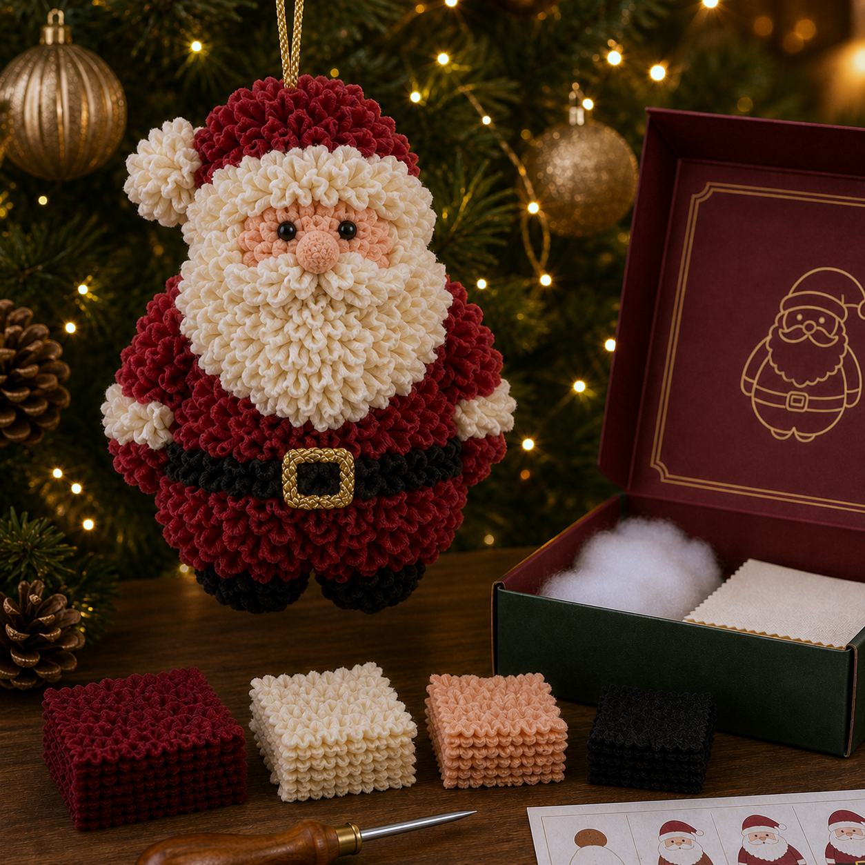 🎄🧵 Stikje voor stikje — DIY-set voor een 3D-kerstbal van stof