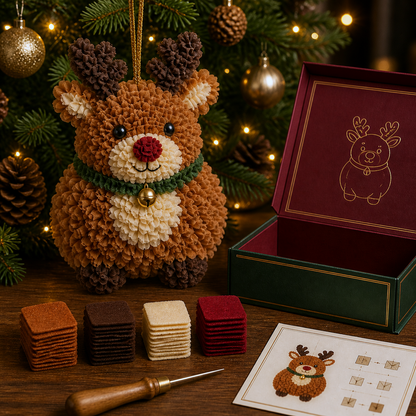 🎄🧵 Stikje voor stikje — DIY-set voor een 3D-kerstbal van stof