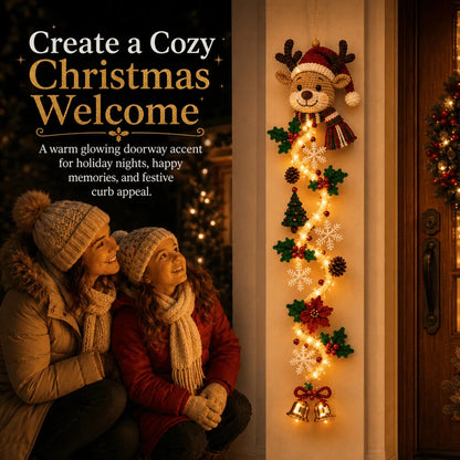 🎄MerryCascade™ Verlichte kerstdeurhanger | 6 feestelijke verlichte ontwerpen met een warme gloed, driedimensionale details en ruimtebesparende verticale decoratie ✨