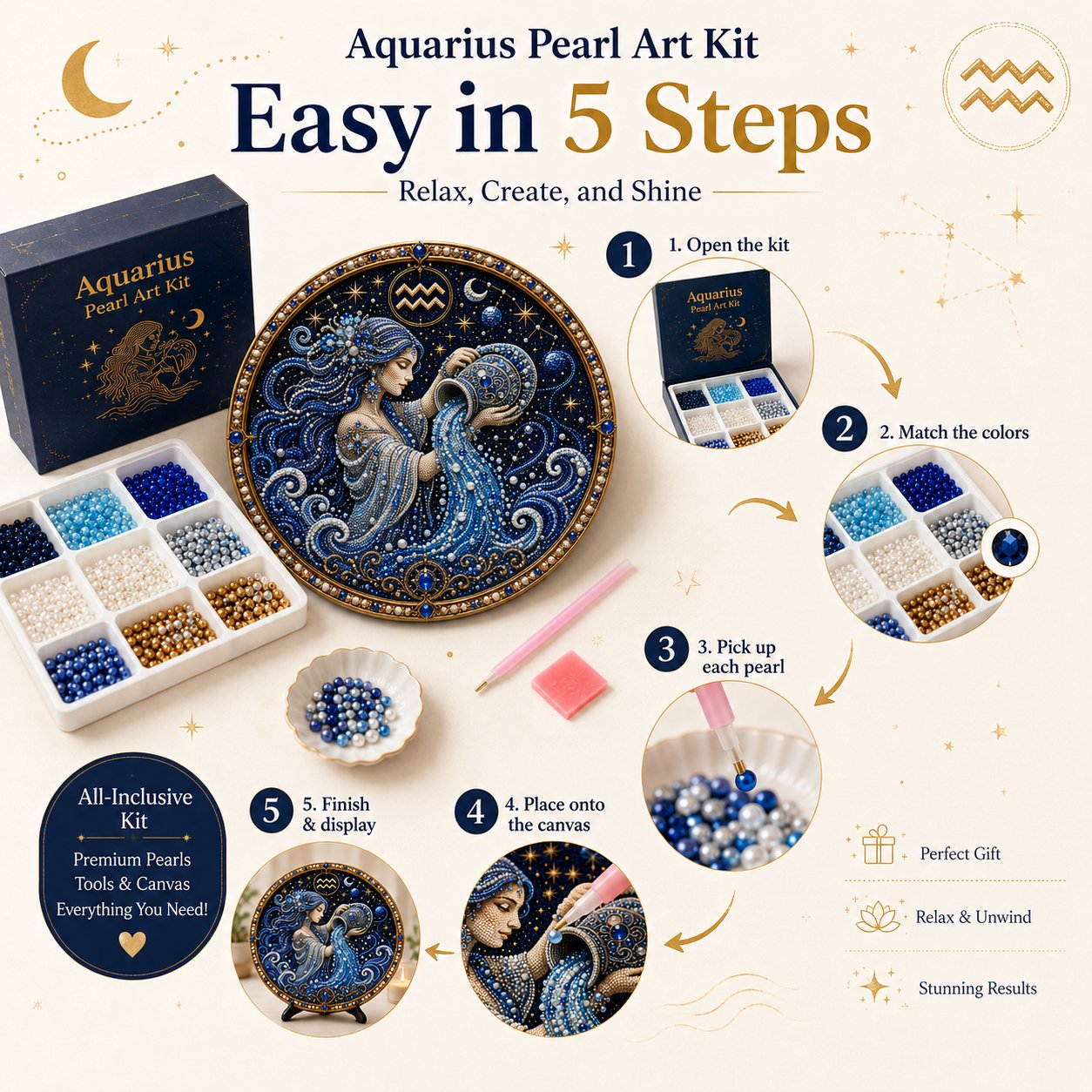 🔥  Maak Je Eigen Hemelse Meesterwerk — 12 Sterrenbeelden Parelkunst DIY Kit ♈🌙