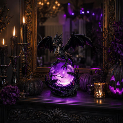 🔮Gotische draken-LED-kristallenbol voor een donkere, esthetische inrichting