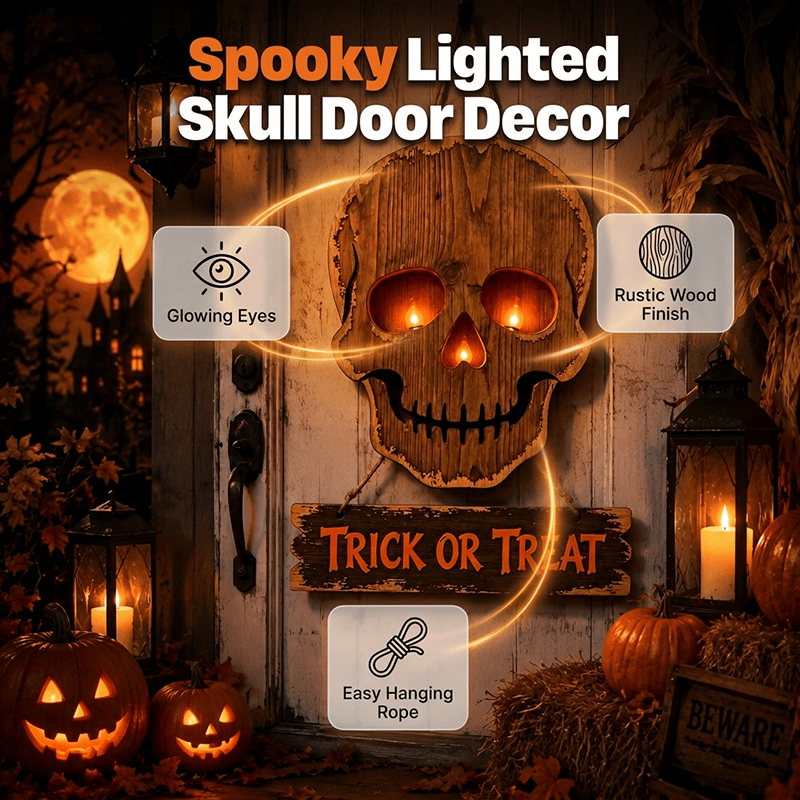 🎃 Trick or Treat Halloween Deurbord – Sfeervolle Halloween Welkom Decoratie 👻🦇