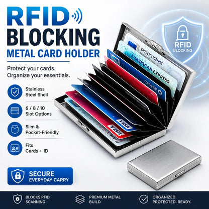 ✨💳 Metalen RFID Kaarthouder – Compact design, slimme organisatie 🔐
