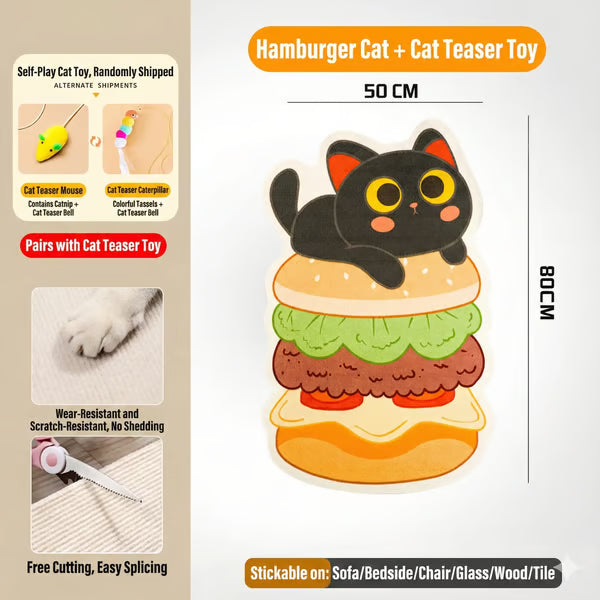 🐱 Schattige Krabmat - 🛋️Schattige zelfklevende viltmatten voor wandbescherming, geschikt voor huiskatten en ter bescherming van meubels, deuren en ramen