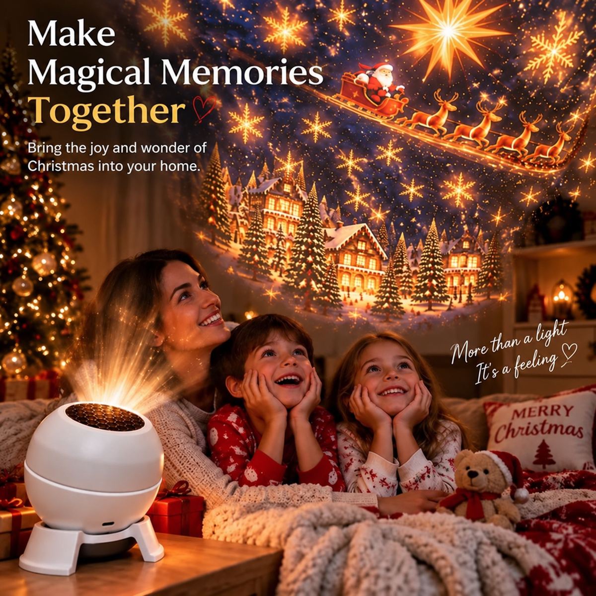 🎅🌠 Compacte Kerstlichtprojector – Geniet van Feestelijke Projecties Zonder Slingers of Ladders!