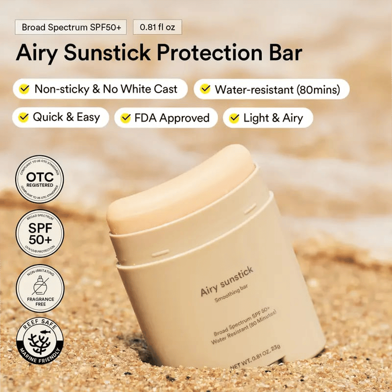 ☀️ Airy Sunstick SPF50+ – Ultralichte, Matte Zonbescherming 🌿✨