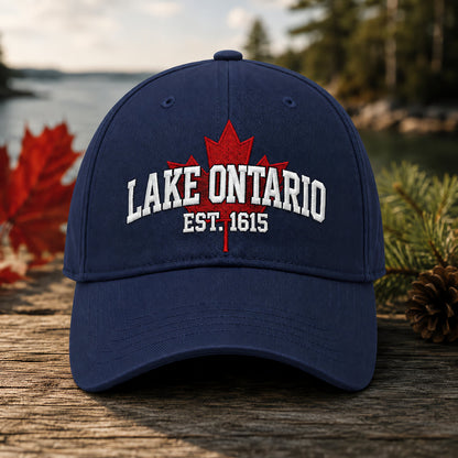 🔥LAATSTE DAG 50% KORTING - 🍁Lake Ontario Forever – Geborduurde pet in retro-stijl (🧢100% katoen)