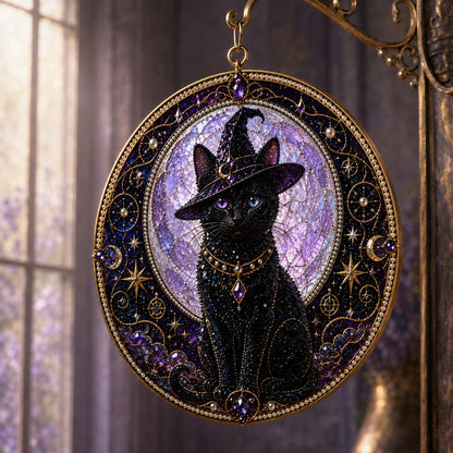 🌙 DIY-set voor een hemelse zwarte kat als raamversiering | 3D-zonnevanger met parelkraaltjes 🔮✨