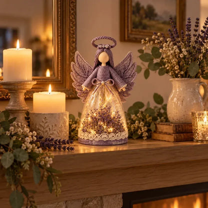 Blooming Guardian Angel Light | Bloemvormig LED-beeldje in lavendel, roze en salie