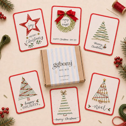 🎄🧵DIY-set voor een kerstkaart met string art