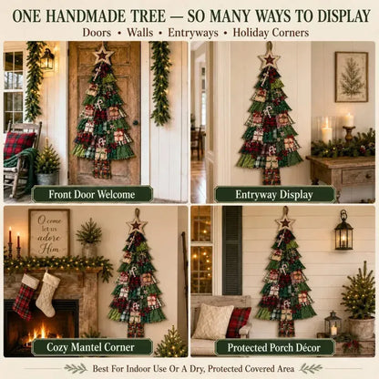 🎄 DIY patchwork kerstboom deurhanger | Landelijke kerstdecoratie