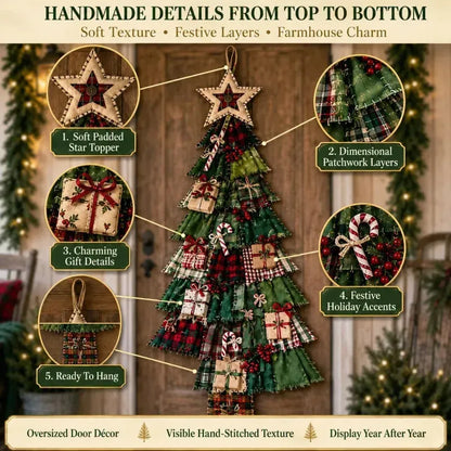 🎄 DIY patchwork kerstboom deurhanger | Landelijke kerstdecoratie