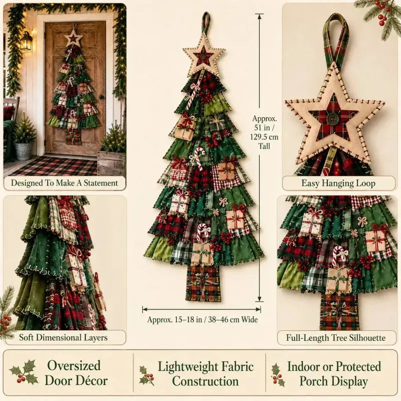 🎄 DIY patchwork kerstboom deurhanger | Landelijke kerstdecoratie