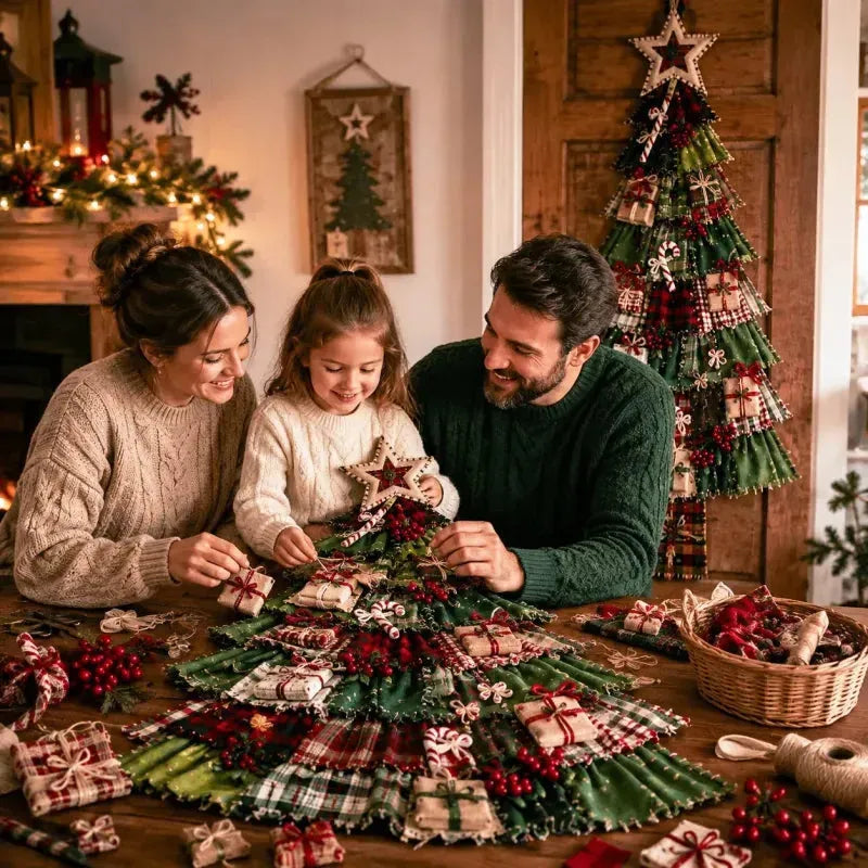 🎄 DIY patchwork kerstboom deurhanger | Landelijke kerstdecoratie
