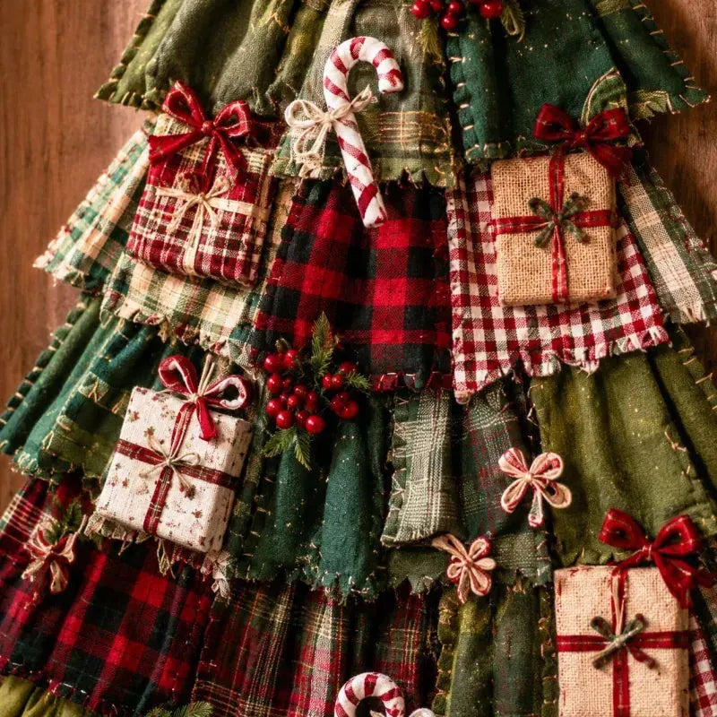 🎄 DIY patchwork kerstboom deurhanger | Landelijke kerstdecoratie
