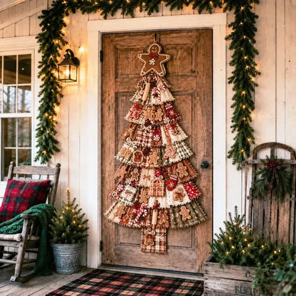 🎄 DIY patchwork kerstboom deurhanger | Landelijke kerstdecoratie