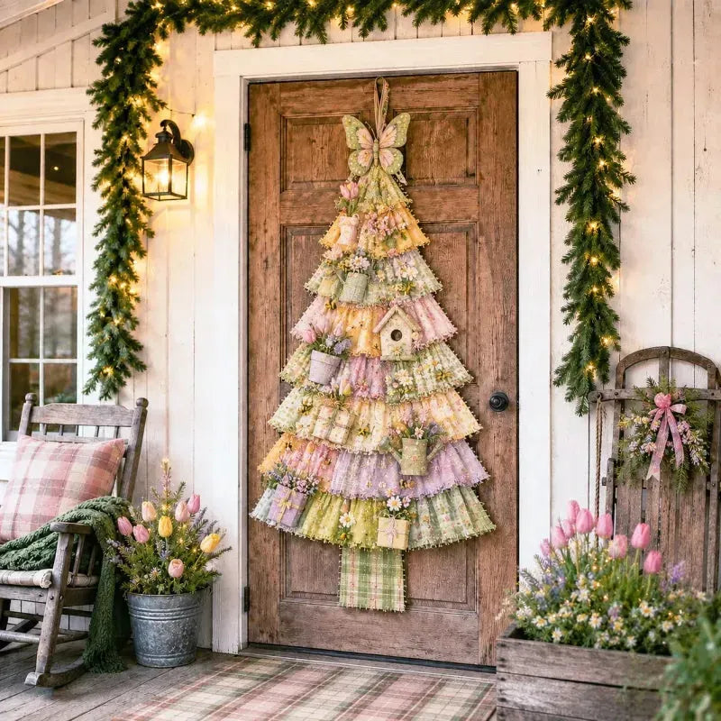 🎄 DIY patchwork kerstboom deurhanger | Landelijke kerstdecoratie