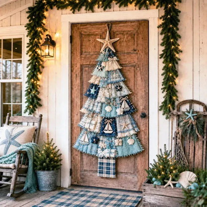 🎄 DIY patchwork kerstboom deurhanger | Landelijke kerstdecoratie
