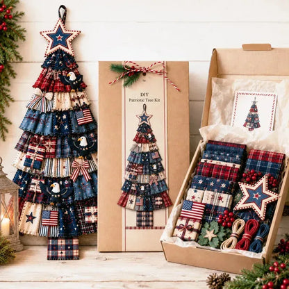 🎄 DIY patchwork kerstboom deurhanger | Landelijke kerstdecoratie