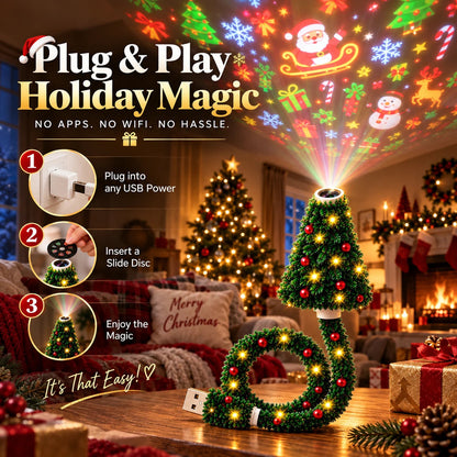 🌟 Christmas 5D Projection Light🎄⛄🎅USB Powered Christmas Night Light with 6+ Holiday Patterns