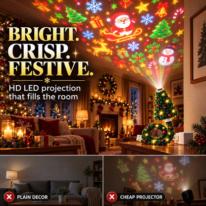 🌟 Christmas 5D Projection Light🎄⛄🎅USB Powered Christmas Night Light with 6+ Holiday Patterns