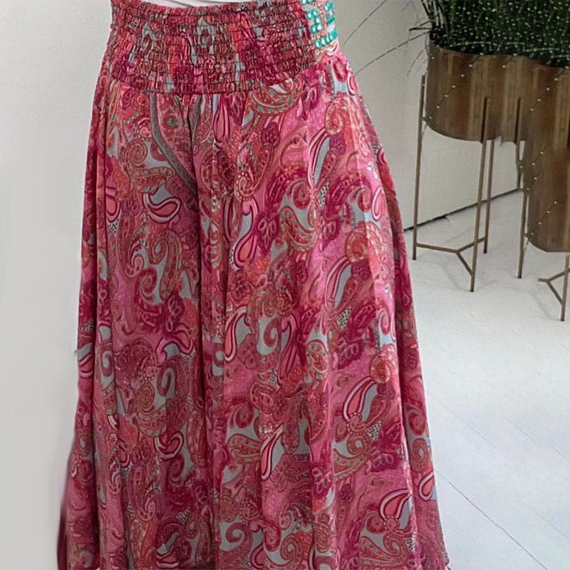 ⏳ Tijdelijke uitverkoop✈️ETHNIC PAISLEY PRINT ELASTISCHE PATCHWORK TAILLE LICHTGEWICHT BROEK