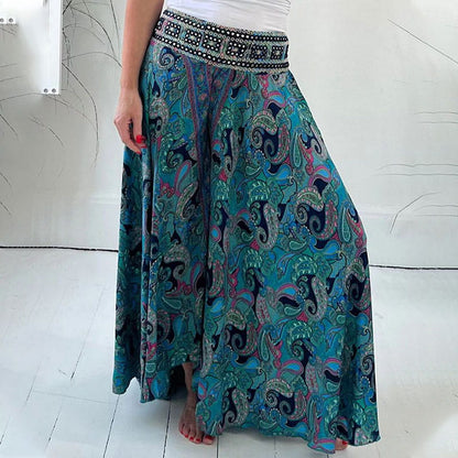 ⏳ Tijdelijke uitverkoop✈️ETHNIC PAISLEY PRINT ELASTISCHE PATCHWORK TAILLE LICHTGEWICHT BROEK