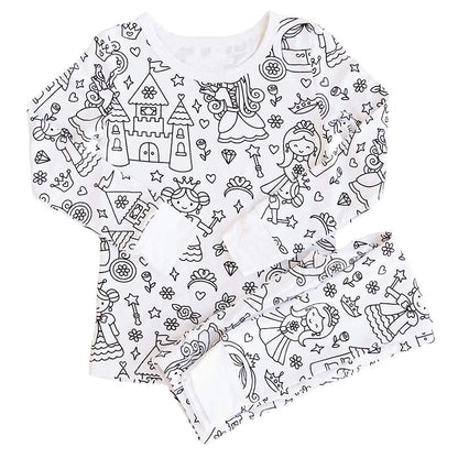 Doe-het-zelf tekenfilm kleurige pyjama voor kinderen