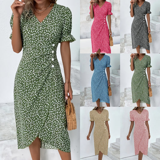 Casual Wikkeljurk Met Bloemen Voor Dames