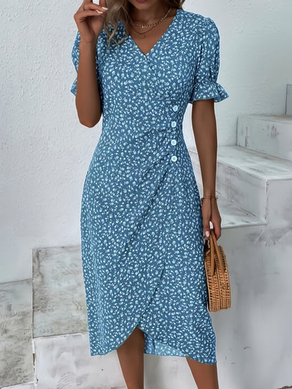 Casual Wikkeljurk Met Bloemen Voor Dames