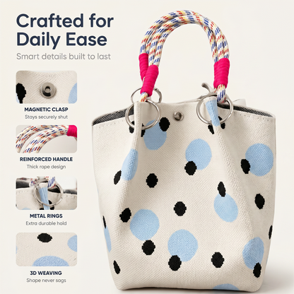 👜Schattige handtas met stippen voor dames – klassiek stippenpatroon, ruim, chic voor elke dag ✨