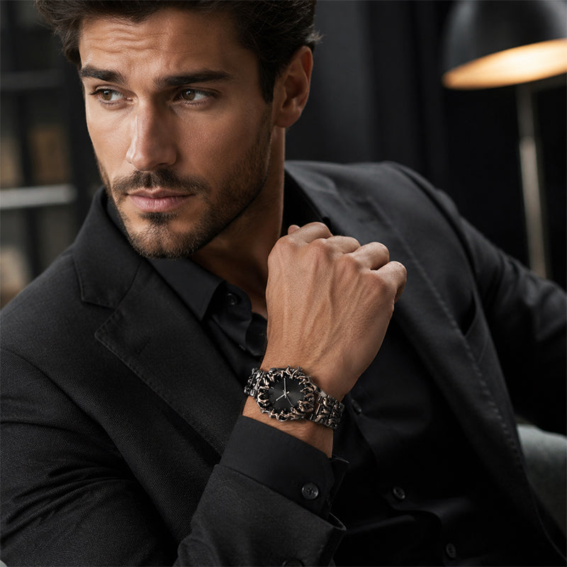 ⌚ TIJDELIJKE AANBIEDING: 50% KORTING! ✨ Creatief kwartshorloge voor heren in de vorm van een klauw – rode wijzerplaat, sculpturale armband, opvallende stijl 🔥
