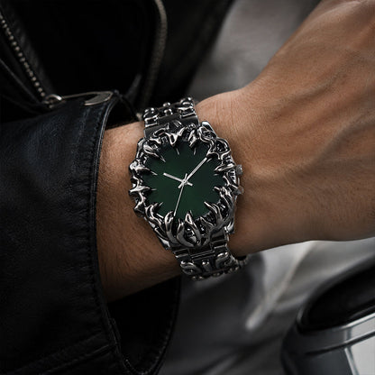 ⌚ TIJDELIJKE AANBIEDING: 50% KORTING! ✨ Creatief kwartshorloge voor heren in de vorm van een klauw – rode wijzerplaat, sculpturale armband, opvallende stijl 🔥