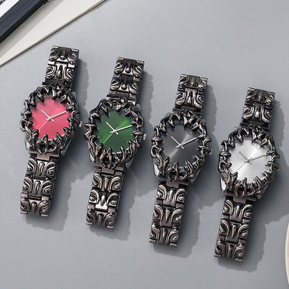 ⌚ TIJDELIJKE AANBIEDING: 50% KORTING! ✨ Creatief kwartshorloge voor heren in de vorm van een klauw – rode wijzerplaat, sculpturale armband, opvallende stijl 🔥