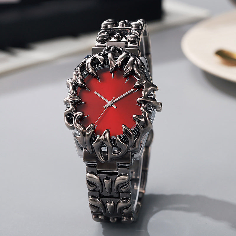 ⌚ TIJDELIJKE AANBIEDING: 50% KORTING! ✨ Creatief kwartshorloge voor heren in de vorm van een klauw – rode wijzerplaat, sculpturale armband, opvallende stijl 🔥