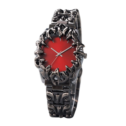 ⌚ TIJDELIJKE AANBIEDING: 50% KORTING! ✨ Creatief kwartshorloge voor heren in de vorm van een klauw – rode wijzerplaat, sculpturale armband, opvallende stijl 🔥