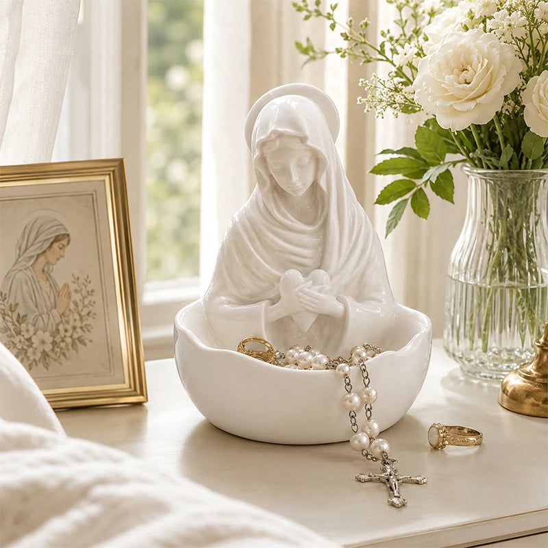 ✨🏛 Sieradenbakje van hoogwaardig hars voor op het bureau: elegante witte opbergschaal voor op de kaptafel! ✨🧕