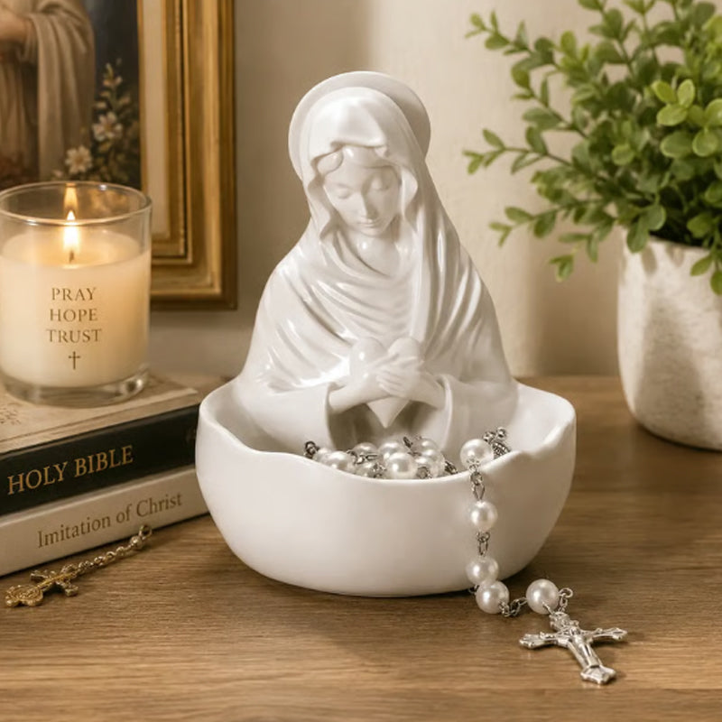 ✨🏛 Sieradenbakje van hoogwaardig hars voor op het bureau: elegante witte opbergschaal voor op de kaptafel! ✨🧕