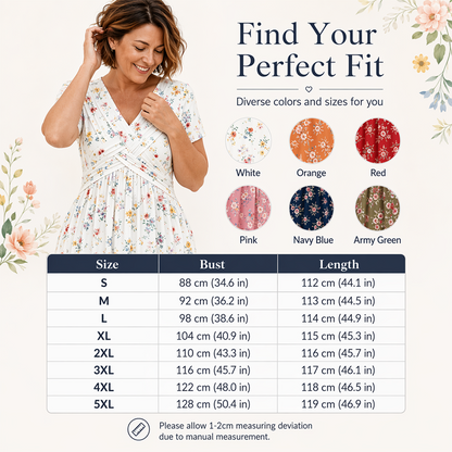 👗V‑hals damesjurk | Bloemenprint & gedraaide taille