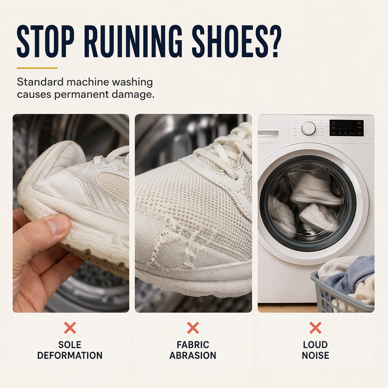 👟✨ Waszak voor schoenen - Bescherm je schoenen bij elke wasbeurt! 🫧