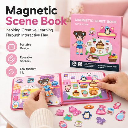 🎨📖 Draagbaar magnetisch scèneboek: educatief, rustig Montessori-speelgoed voor kinderen! 🎨