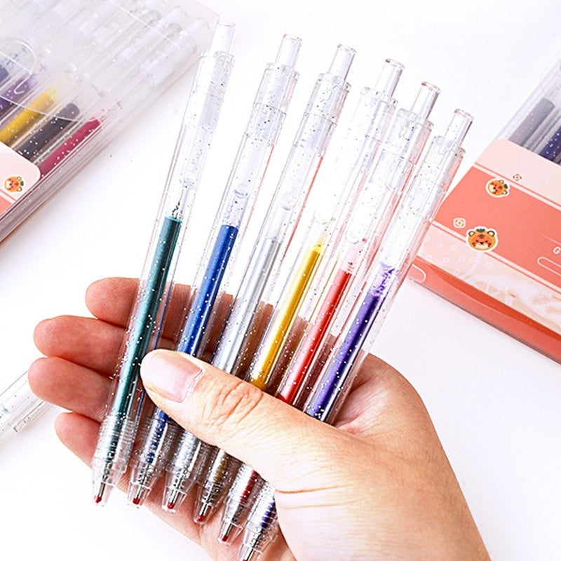 🌈Retractable Glitter Gel Pen Set for Journaling & Drawing