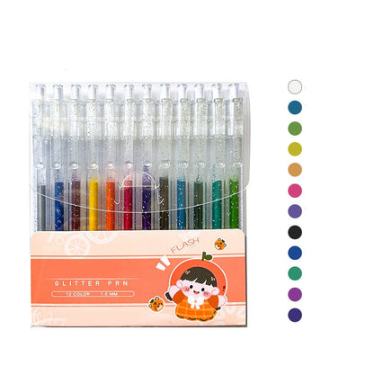 🌈Retractable Glitter Gel Pen Set for Journaling & Drawing