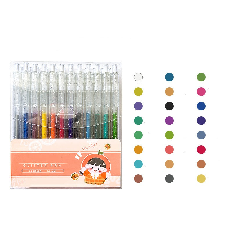 🌈Retractable Glitter Gel Pen Set for Journaling & Drawing